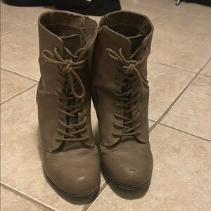 Brown Lace-Up Ankle Boots